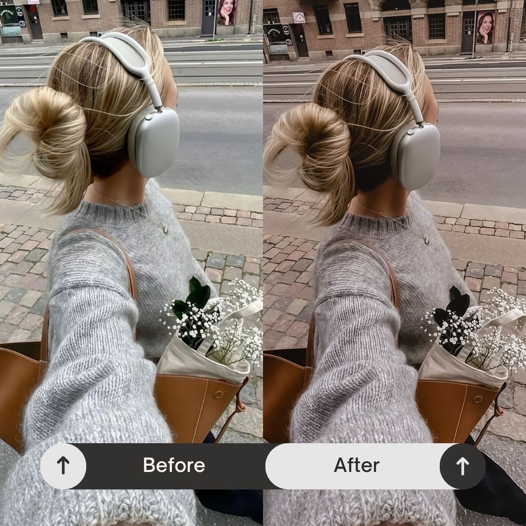 What You'll Get

• 14 Professionally designed Lightroom presets
• Compatible with Mobile &amp; Desktop Lightroom
• One-tap edits for rich, cohesive results
• Installation guide included