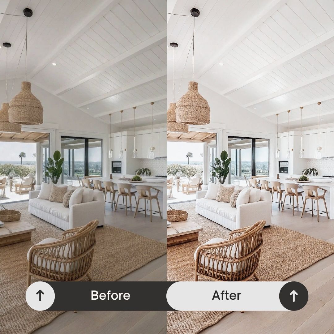 Inspired by modern interiors and luxury real estate, this pack transforms your photos into crisp, inviting visuals that highlight texture, structure, and design without overpowering the space.

Perfect For

• Interior, apartment, and home photography
• Real estate and property listings
• Modern, minimal aesthetics
• Lifestyle and at-home content
• Architecture and design visuals
• Clean, cohesive social media feeds