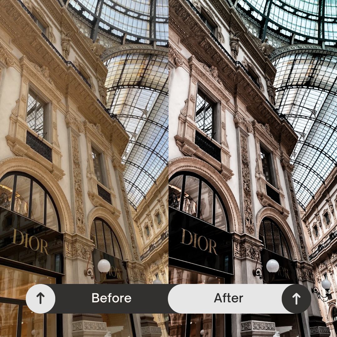 Inspired by luxury design, contemporary architecture, fashion editorials, and high-end lifestyle content, these presets enhance contrast, sharpen details, and refine tones to create clean, striking visuals that command attention. Every image feels brighter, bolder, and instantly more elevated.