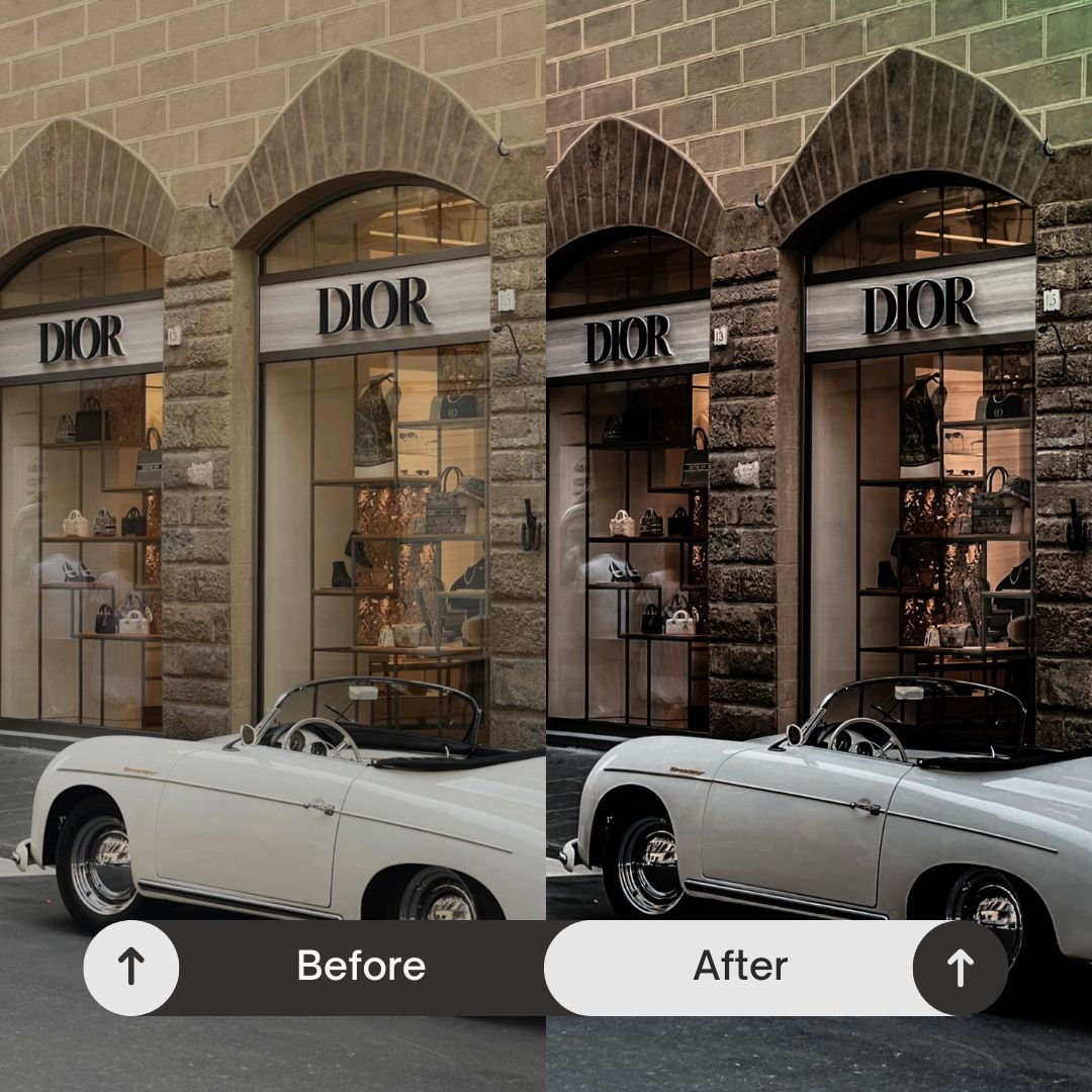 Inspired by luxury design, contemporary architecture, fashion editorials, and high-end lifestyle content, these presets enhance contrast, sharpen details, and refine tones to create clean, striking visuals that command attention. Every image feels brighter, bolder, and instantly more elevated.