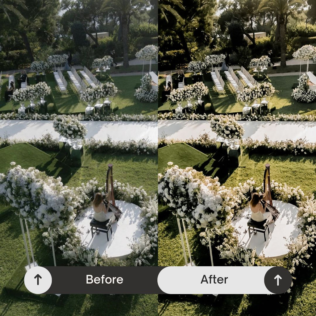 Inspired by real moments and modern wedding photography, this pack transforms your photos into vibrant, cohesive visuals that capture not just how it looked — but how it felt.