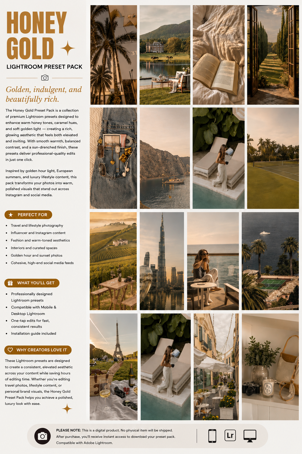 Lightroom Preset Pack Photography Sorority Rush Edits Filters Instagram Tiktok Social Media Luxury aesthetic high quality resolution 4K content campus university recruitment rush big little panhellenic greek sisterhood honey golden hour simple sunflower happy joy whimsical lounge spring summer day 