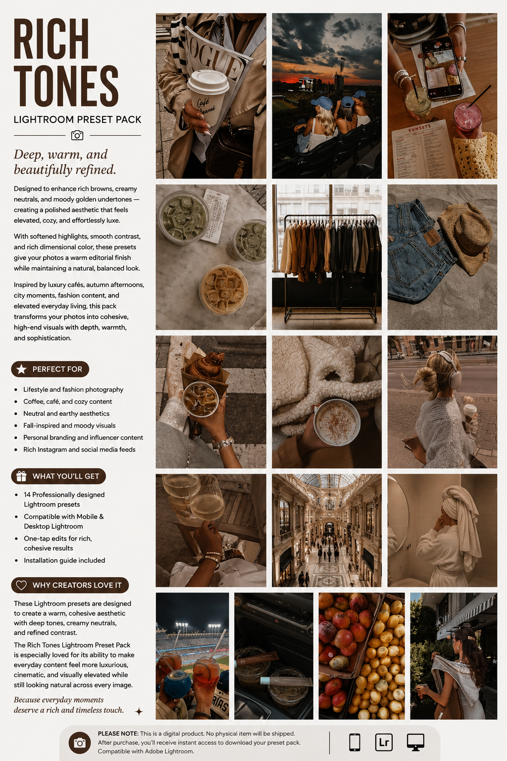 Lightroom Preset Pack Photography Sorority Rush Edits Filters Instagram Tiktok Social Media Luxury aesthetic high quality resolution 4K content campus university recruitment rush big little panhellenic greek sisterhood content creation moody dark academia summer friday night lights shopping wholesome cool it girl fall autumn summer contrast dramatic 